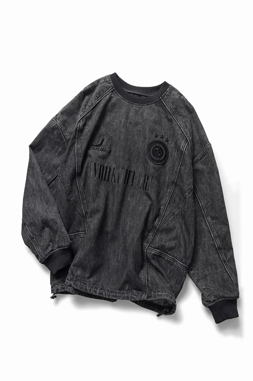 Juun.J Denim Crew Neck Pullover (BLACK) - Image 8