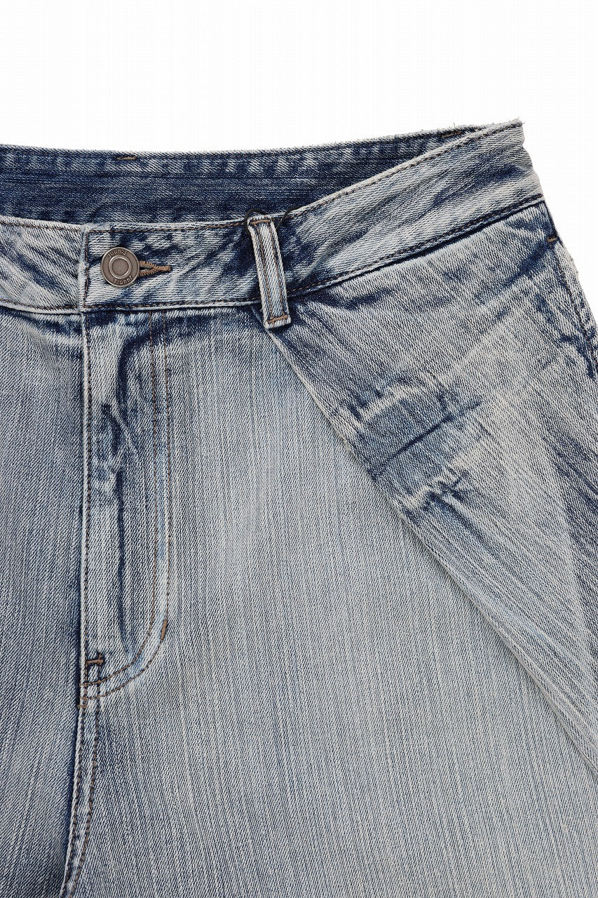 Juun.J Denim Pleated Shorts (BLUE) - Image 11
