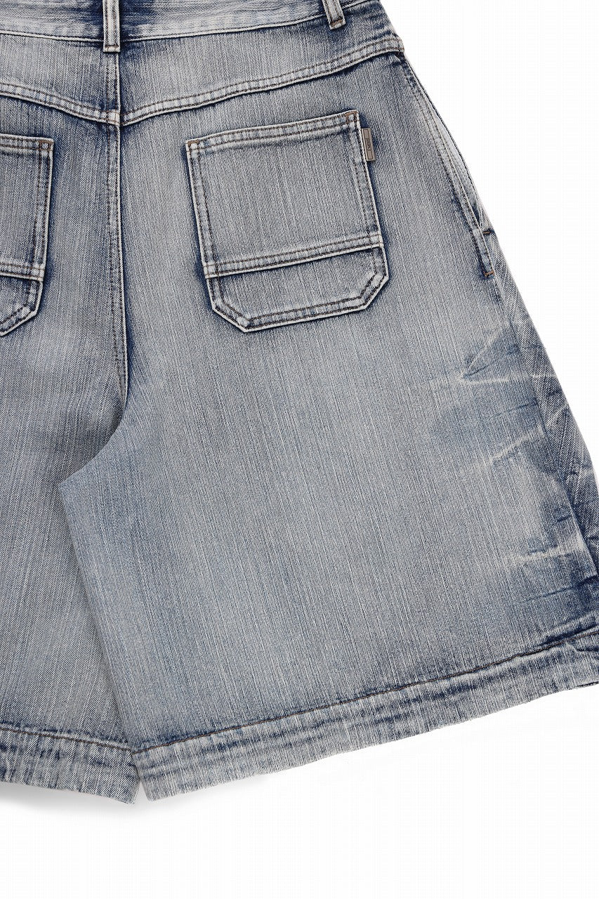 Juun.J Denim Pleated Shorts (BLUE) - Image 15