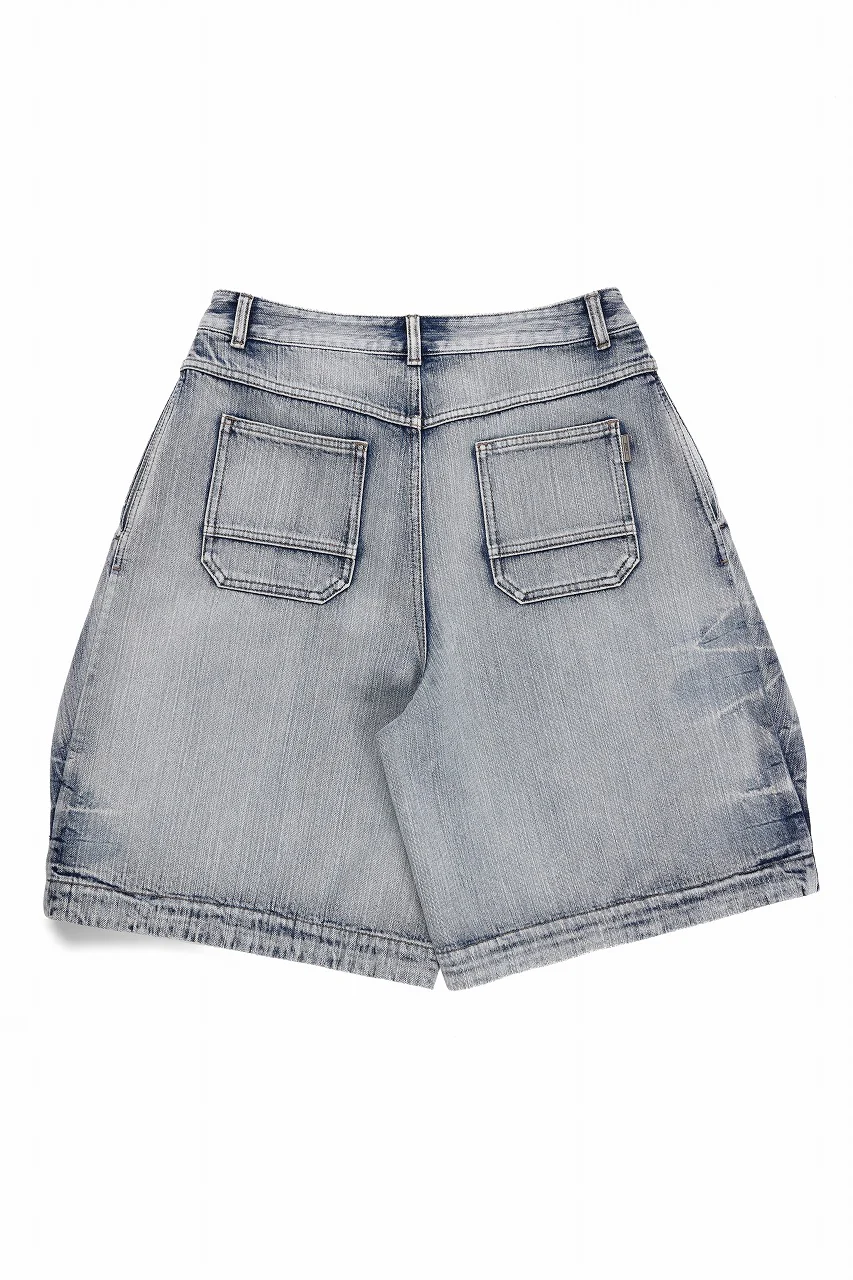 Juun.J Denim Pleated Shorts (BLUE) - Image 5