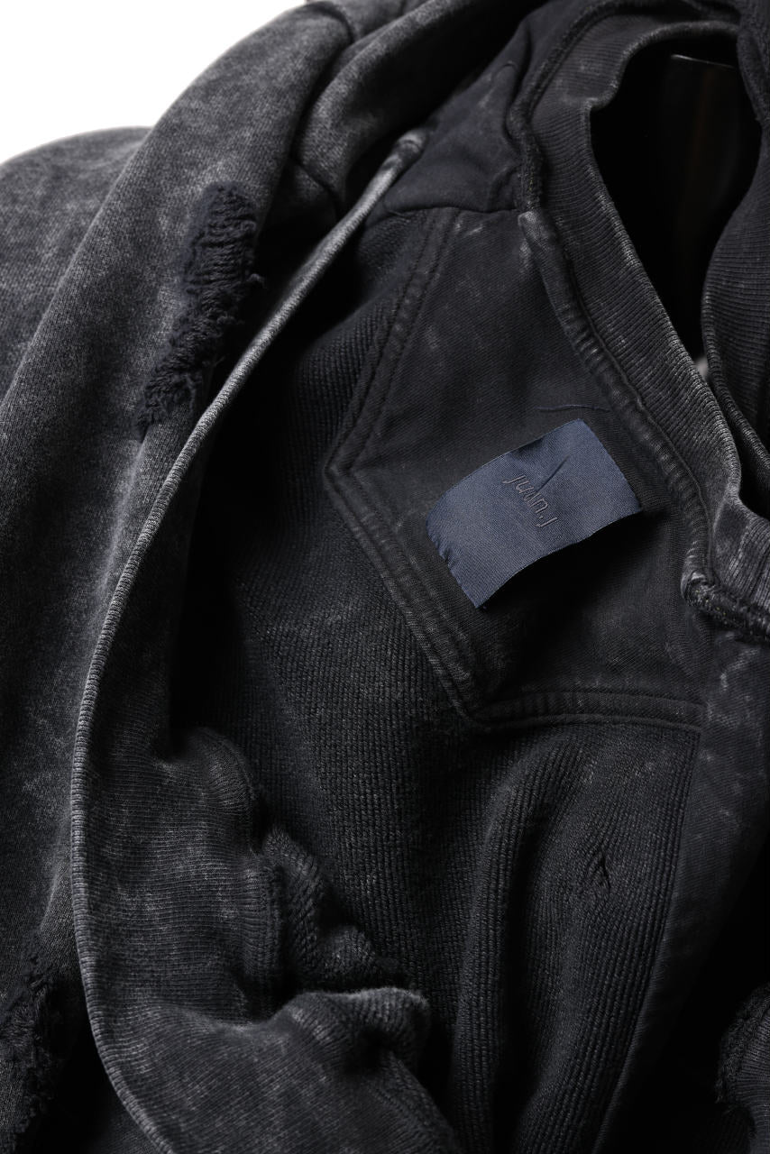 Juun.J Garment Dyed Distressed Sweatshirt (GREY) - Image 11