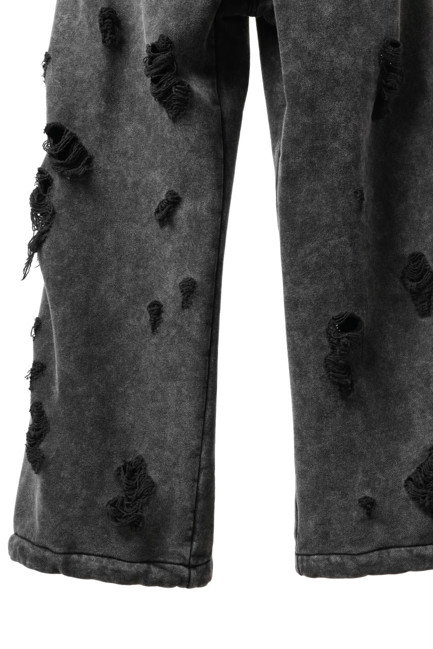 Juun.J Garment Dyed Distressed Wide Track Pants (GREY) - Image 7