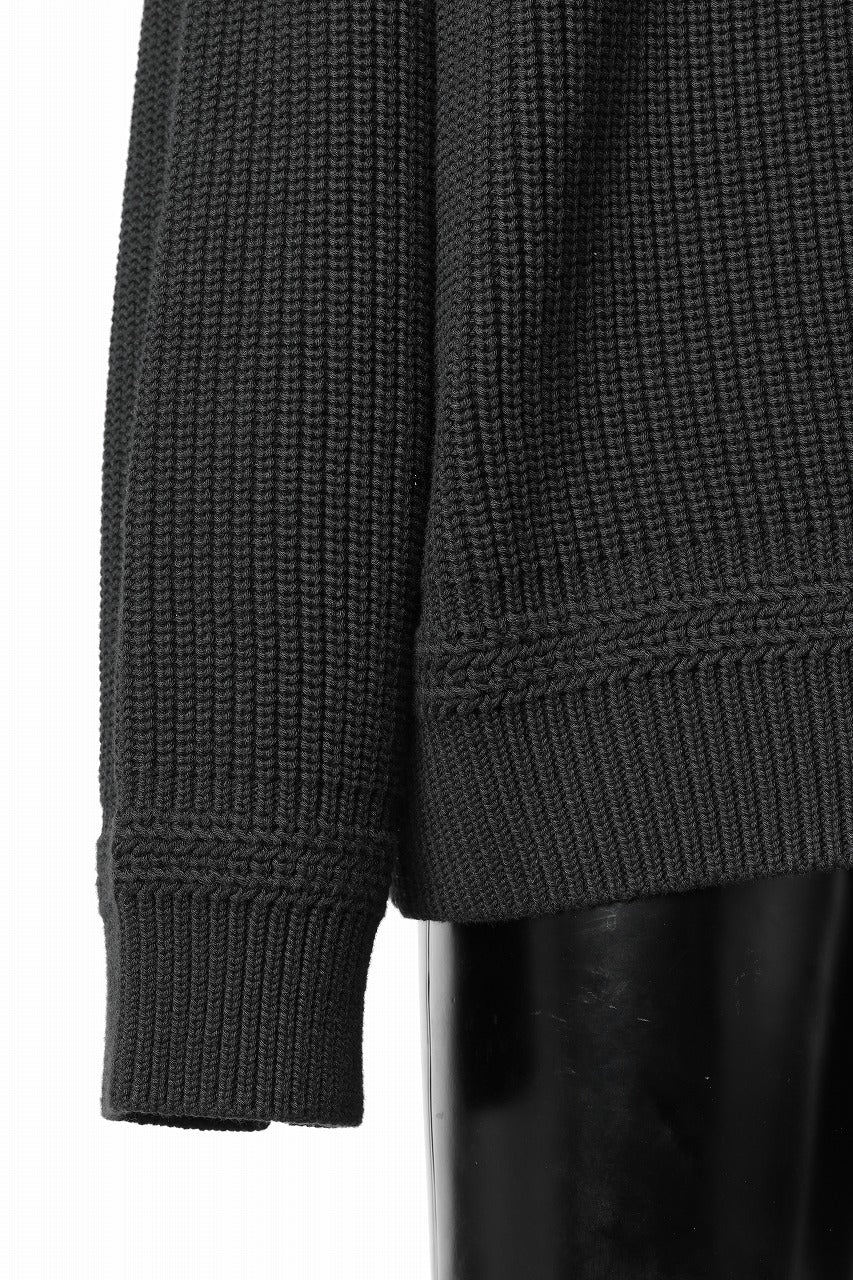 Juun.J Half Zip-up Pullover Sweater (BLACK) - Image 11