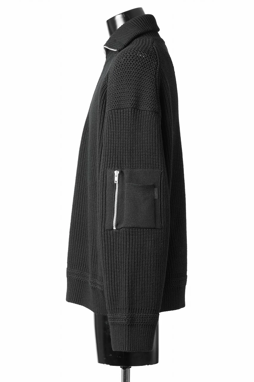 Juun.J Half Zip-up Pullover Sweater (BLACK) - Image 5