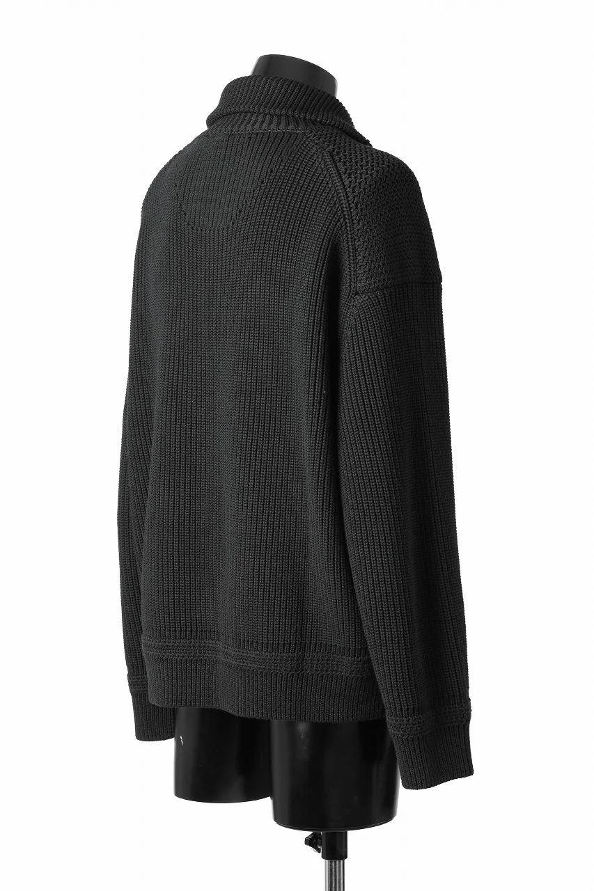 Juun.J Half Zip-up Pullover Sweater (BLACK) - Image 7