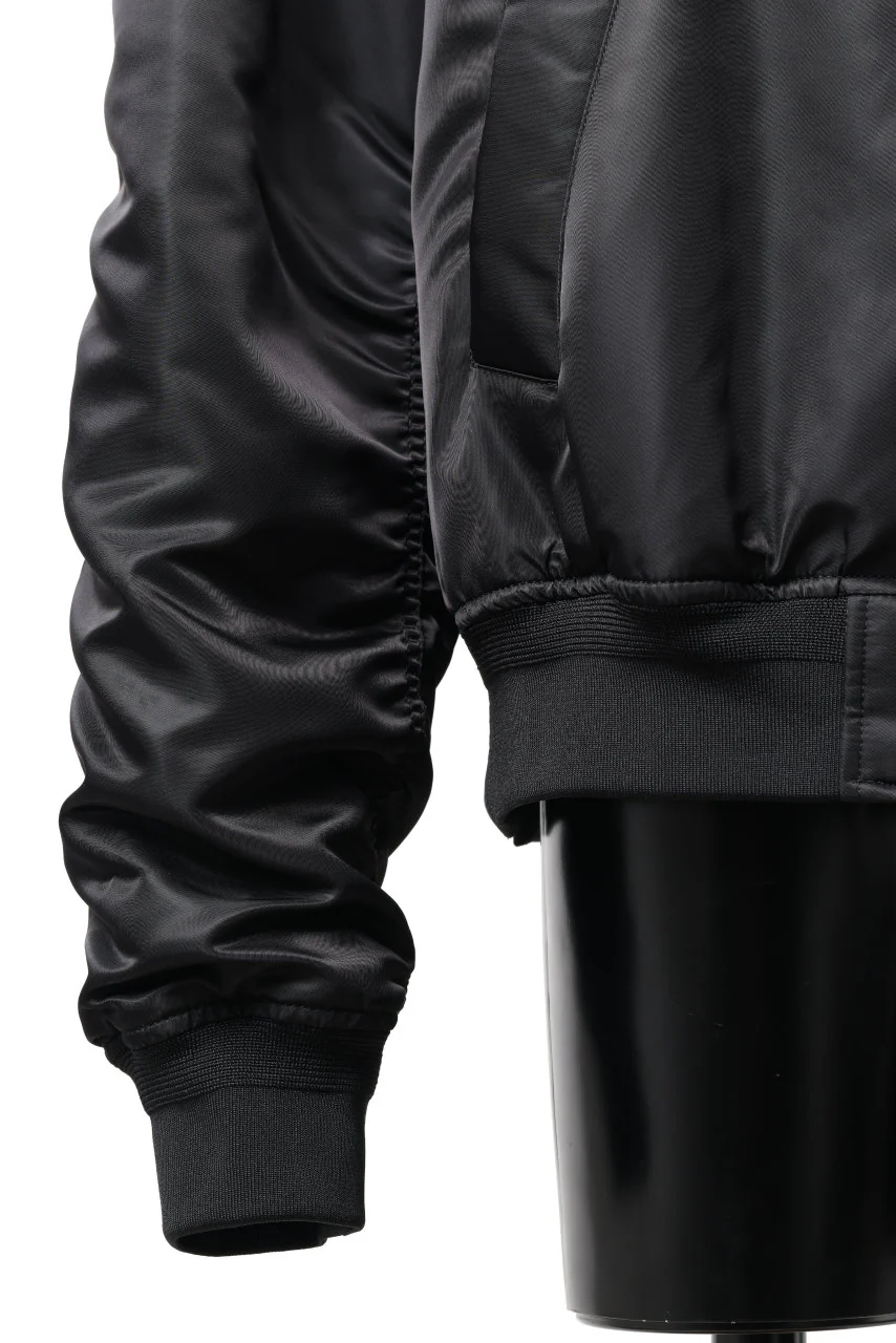 Juun.J Jersey Hood Detachable Nylon MA-1 Jumper (BLACK) - Image 8