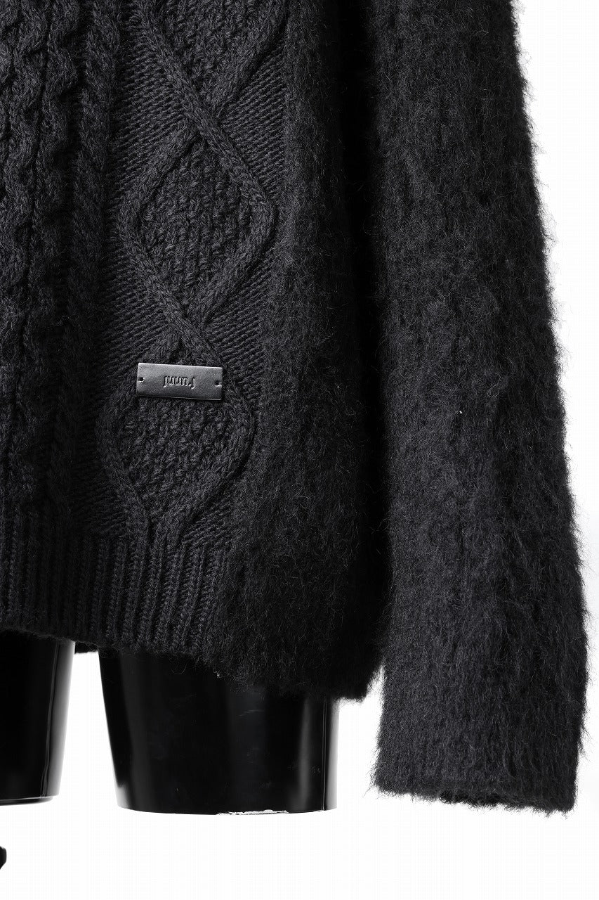 Juun.J Mixed Cabel Sweater (BLACK) - Image 10