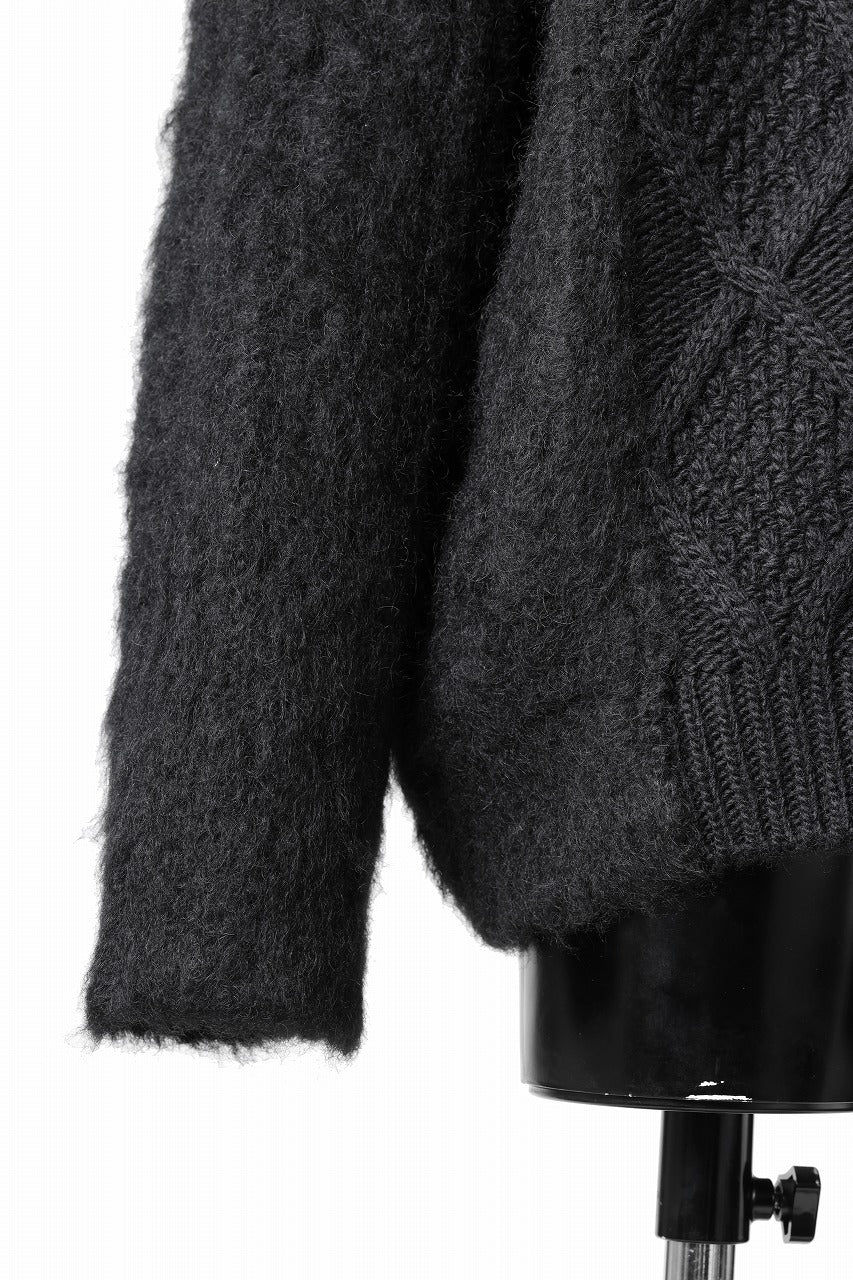Juun.J Mixed Cabel Sweater (BLACK) - Image 8