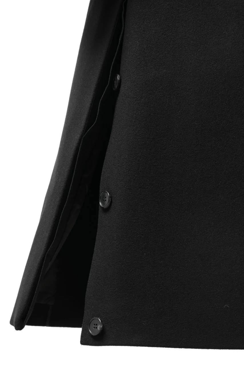 Juun.J Over Fit Jersey Hood Detachable Double Coat (BLACK) - Image 16