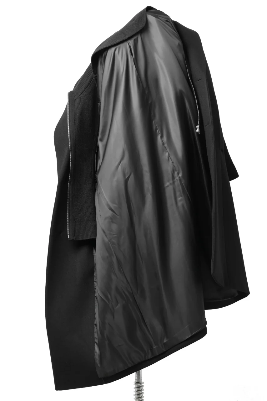 Juun.J Over Fit Knit Paneled Long Single Coat (BLACK) - Image 11