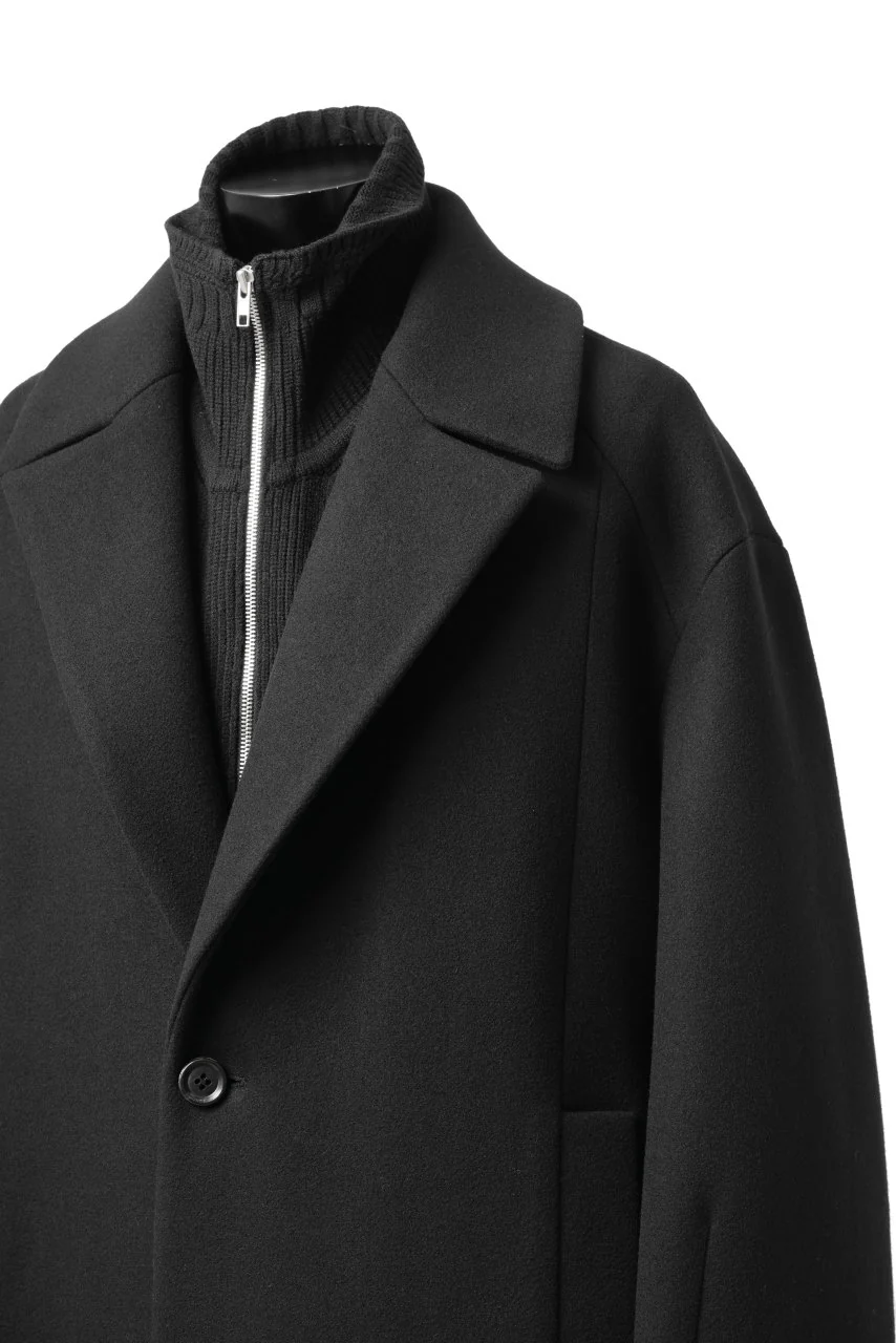 Juun.J Over Fit Knit Paneled Long Single Coat (BLACK) - Image 17