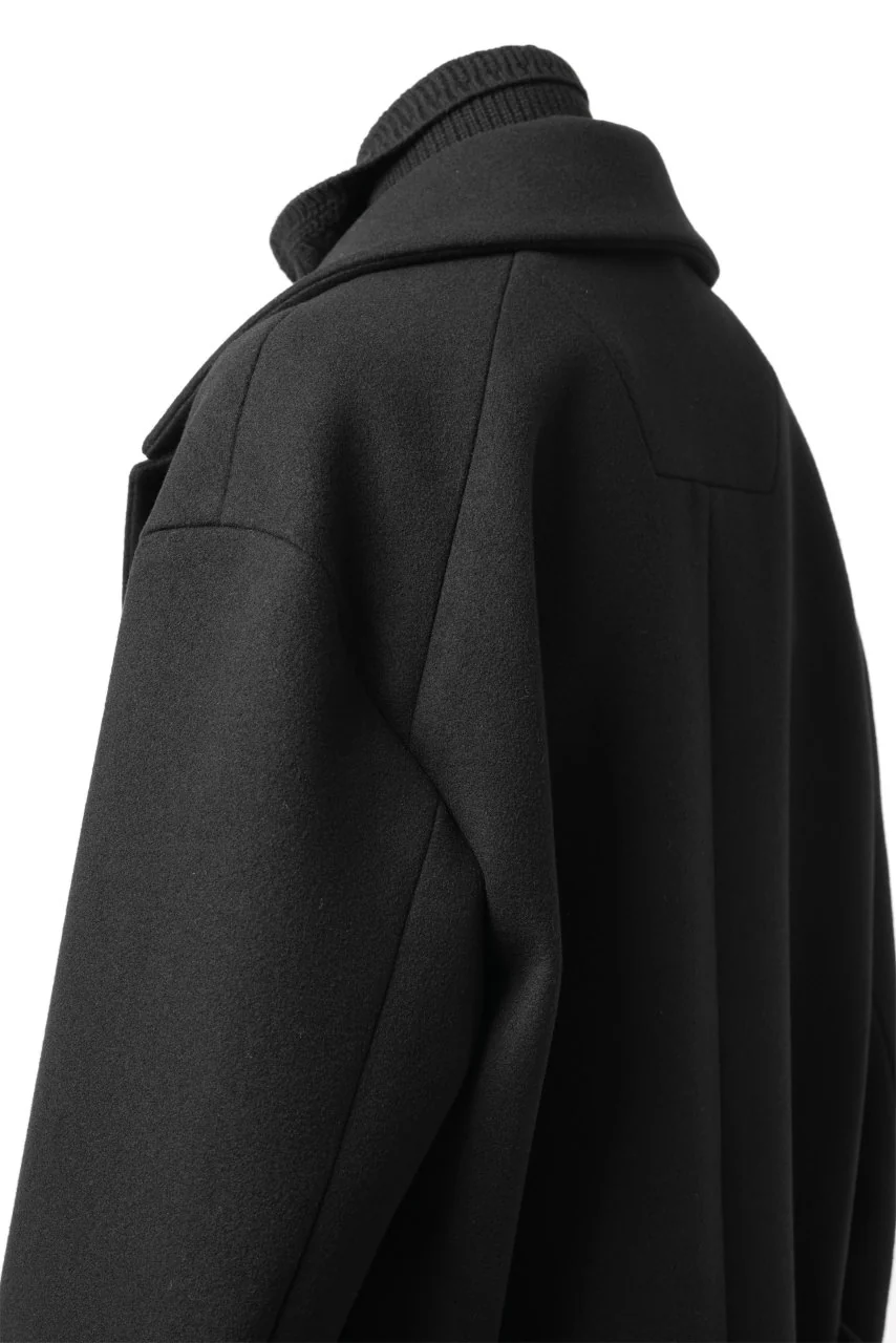Juun.J Over Fit Knit Paneled Long Single Coat (BLACK) - Image 19