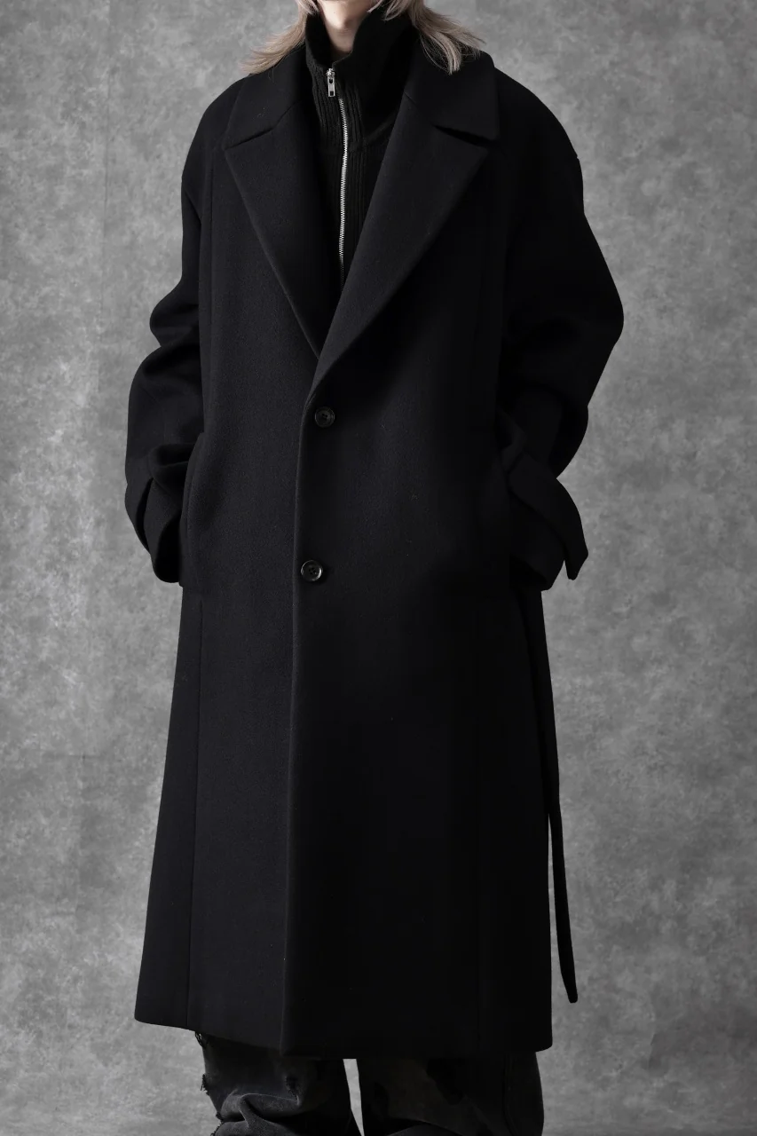 Juun.J Over Fit Knit Paneled Long Single Coat (BLACK) - Image 24