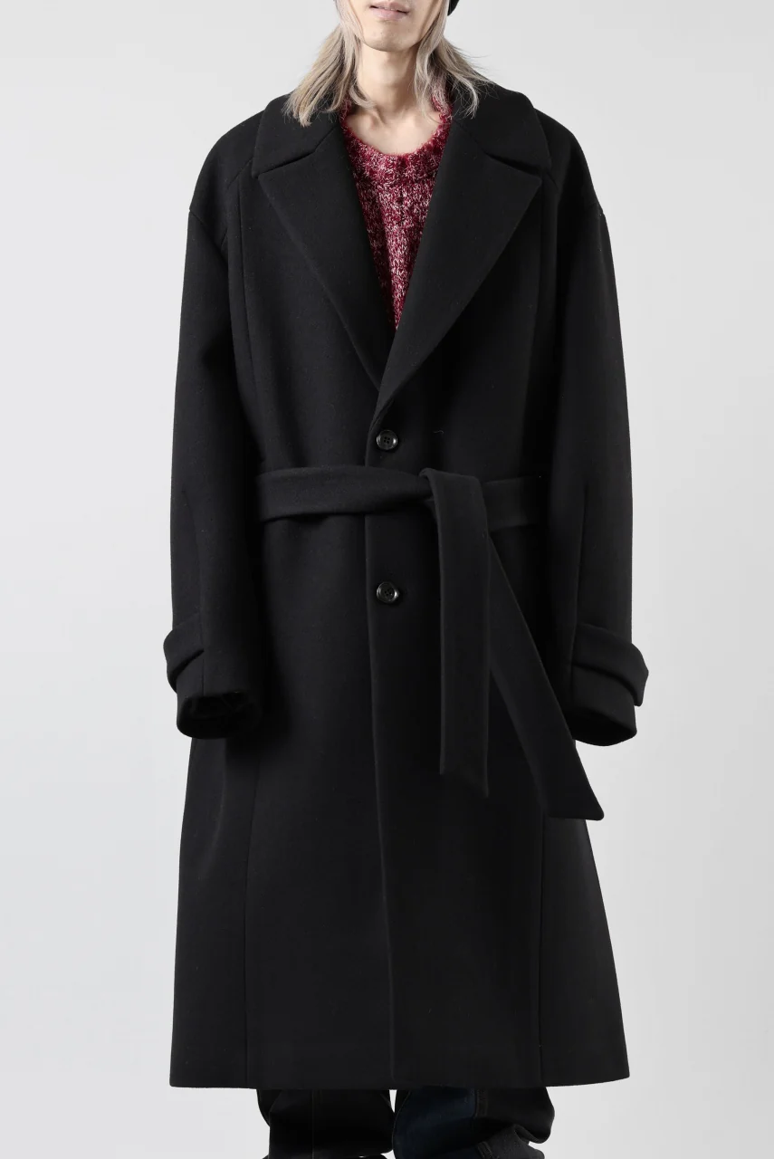 Juun.J Over Fit Knit Paneled Long Single Coat (BLACK) - Image 3