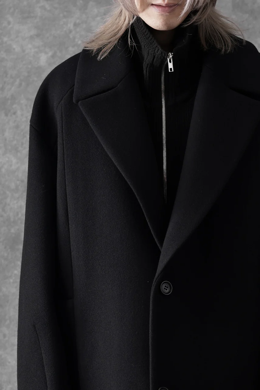 Juun.J Over Fit Knit Paneled Long Single Coat (BLACK) - Image 30