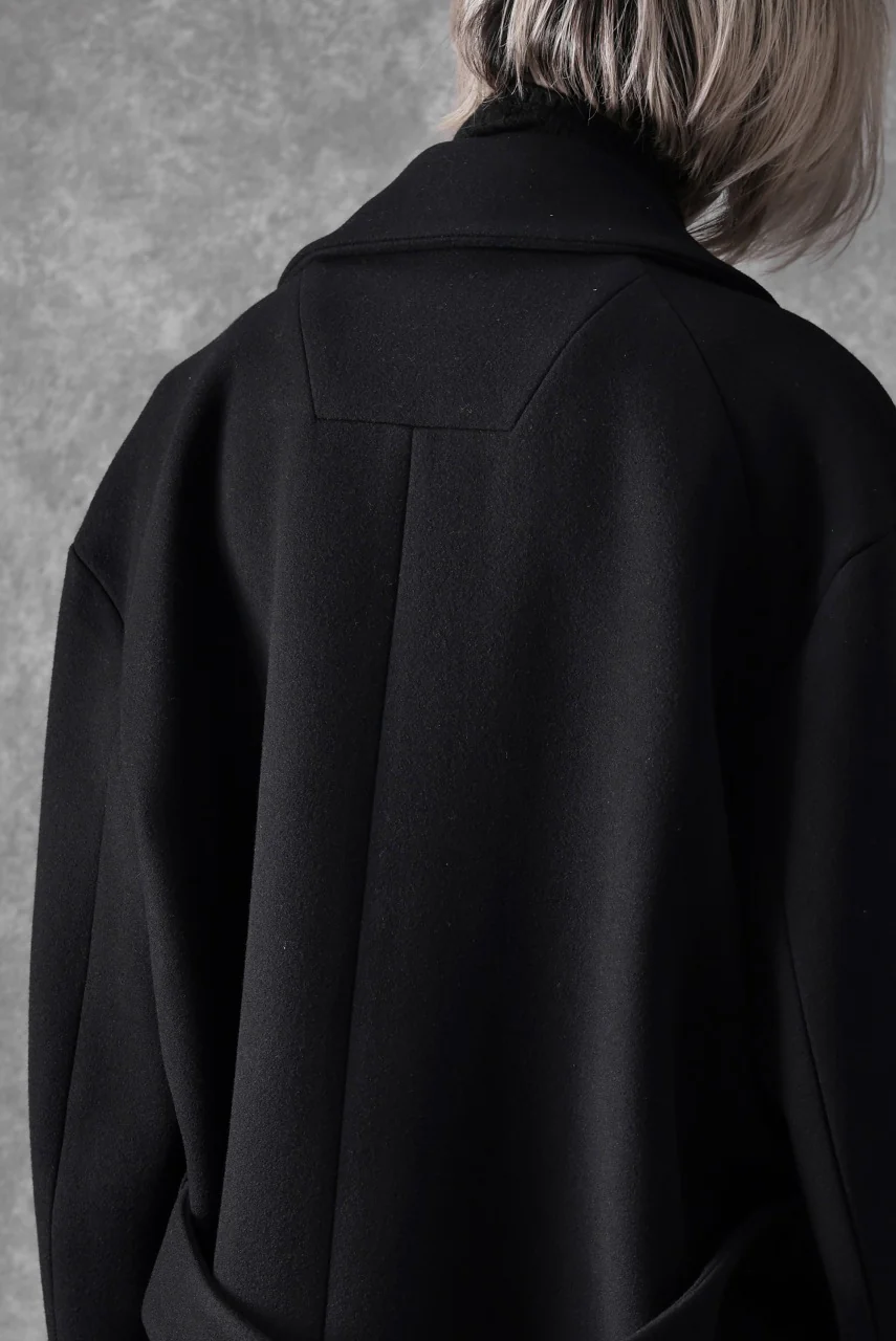 Juun.J Over Fit Knit Paneled Long Single Coat (BLACK) - Image 31