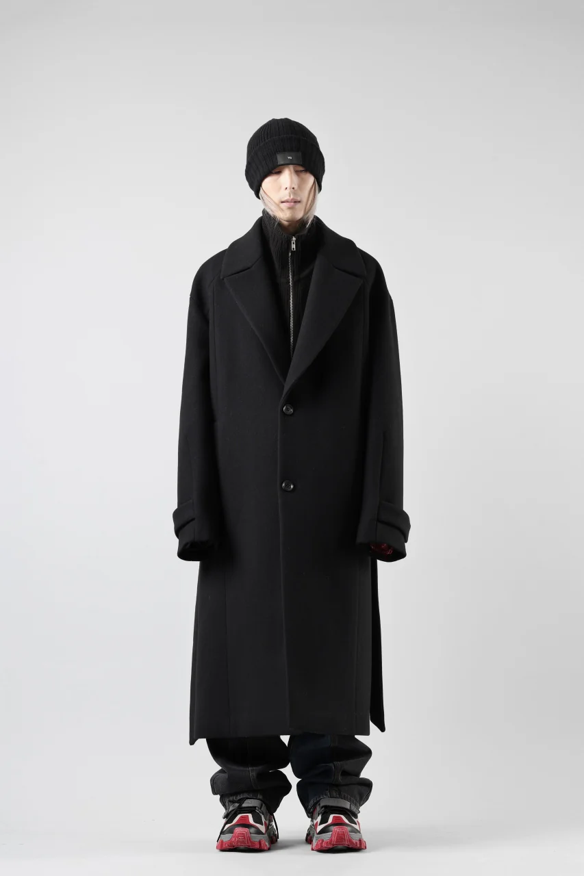 Juun.J Over Fit Knit Paneled Long Single Coat (BLACK) - Image 38