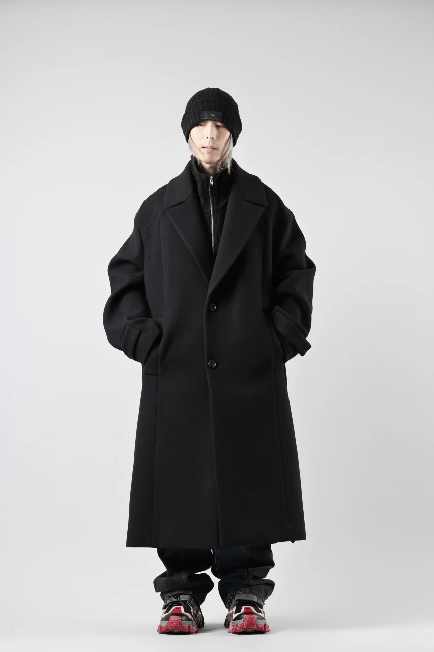 Juun.J Over Fit Knit Paneled Long Single Coat (BLACK) - Image 39