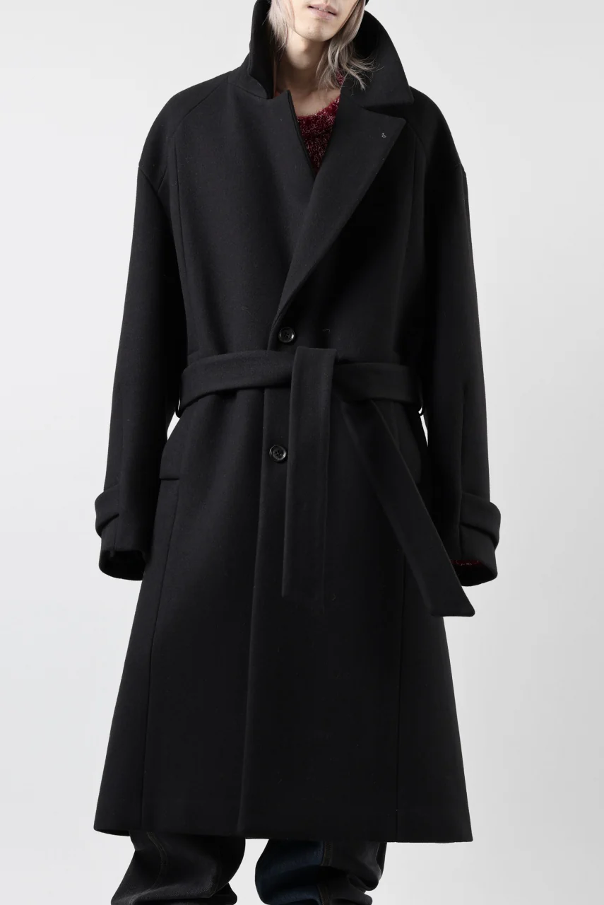 Juun.J Over Fit Knit Paneled Long Single Coat (BLACK) - Image 4