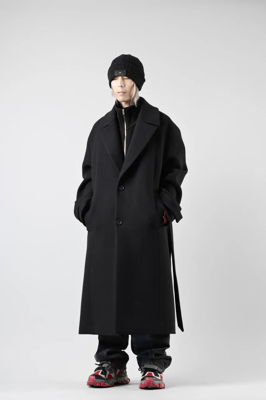 Juun.J Over Fit Knit Paneled Long Single Coat (BLACK) - Image 40