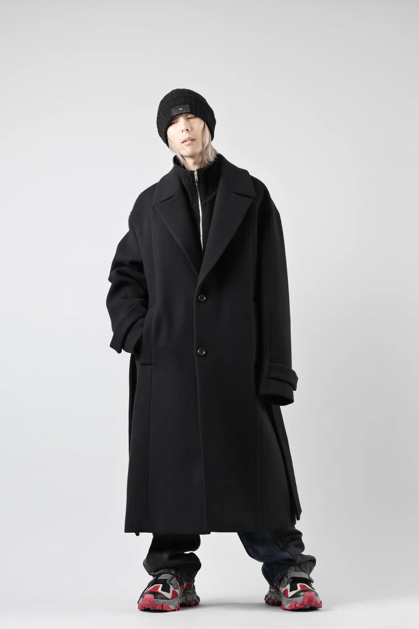 Juun.J Over Fit Knit Paneled Long Single Coat (BLACK) - Image 42