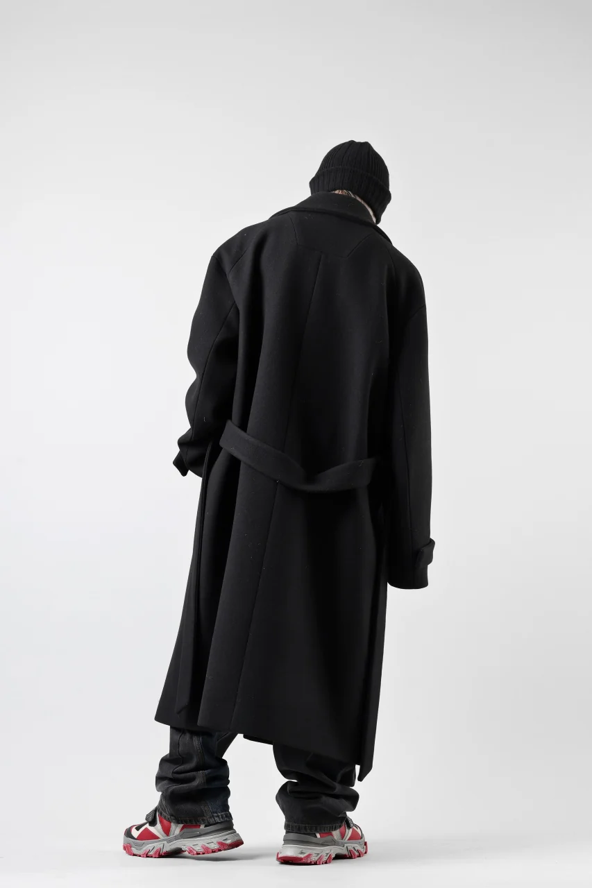 Juun.J Over Fit Knit Paneled Long Single Coat (BLACK) - Image 43
