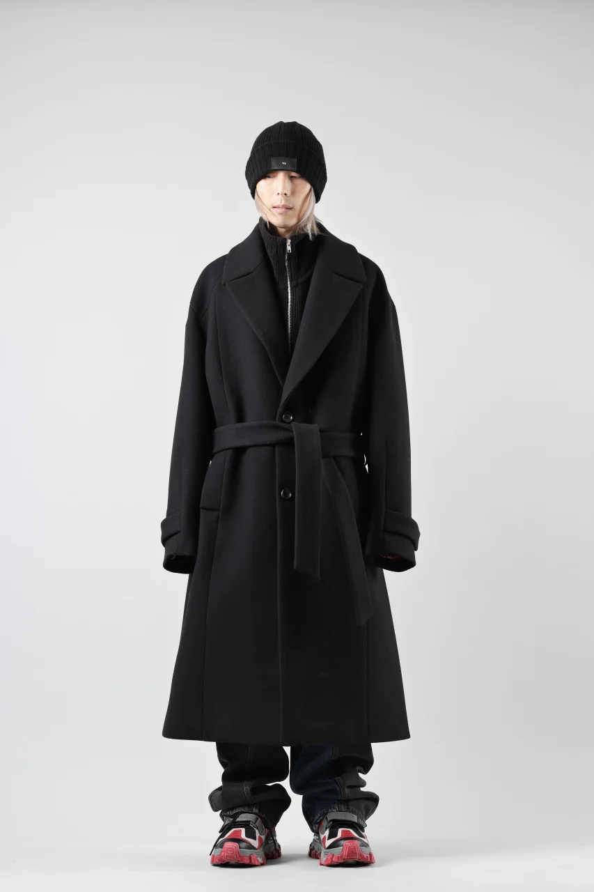 Juun.J Over Fit Knit Paneled Long Single Coat (BLACK) - Image 44