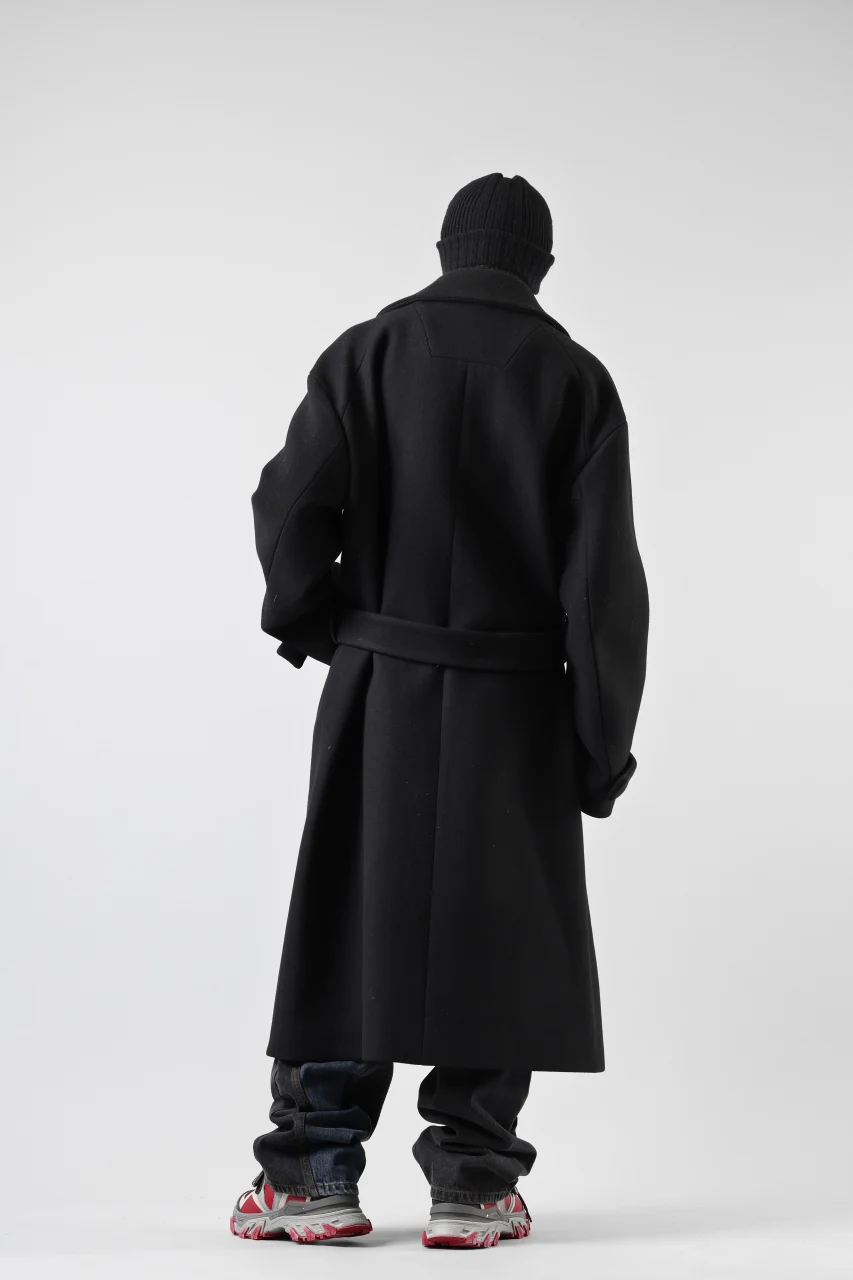 Juun.J Over Fit Knit Paneled Long Single Coat (BLACK) - Image 46
