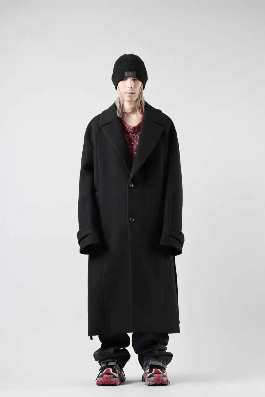 Juun.J Over Fit Knit Paneled Long Single Coat (BLACK) - Image 47