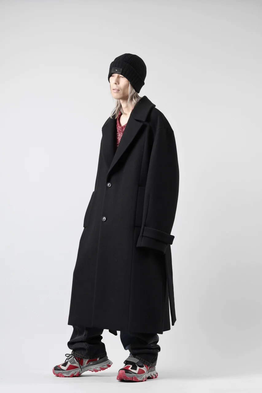 Juun.J Over Fit Knit Paneled Long Single Coat (BLACK) - Image 49