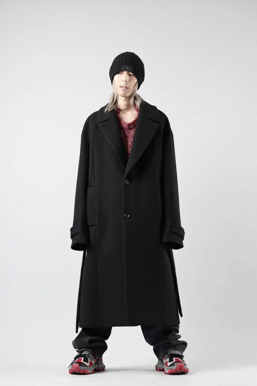 Juun.J Over Fit Knit Paneled Long Single Coat (BLACK) - Image 52