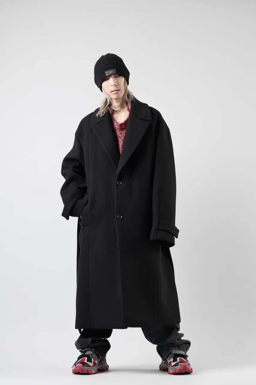 Juun.J Over Fit Knit Paneled Long Single Coat (BLACK) - Image 53