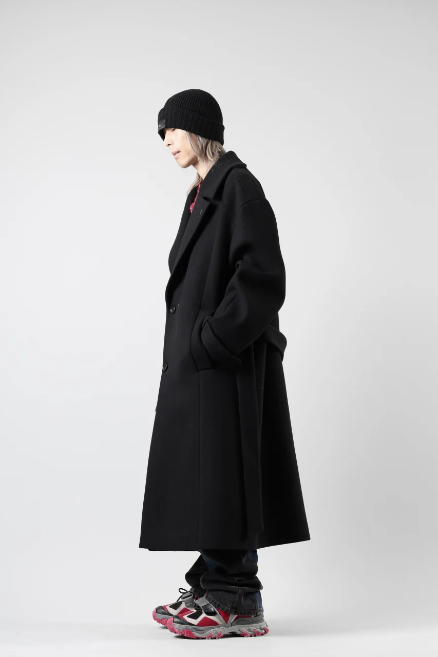 Juun.J Over Fit Knit Paneled Long Single Coat (BLACK) - Image 56