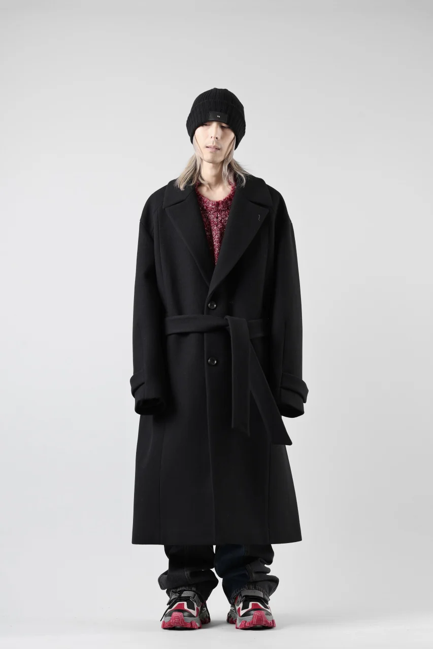 Juun.J Over Fit Knit Paneled Long Single Coat (BLACK) - Image 58
