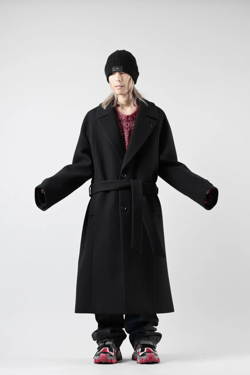Juun.J Over Fit Knit Paneled Long Single Coat (BLACK) - Image 60