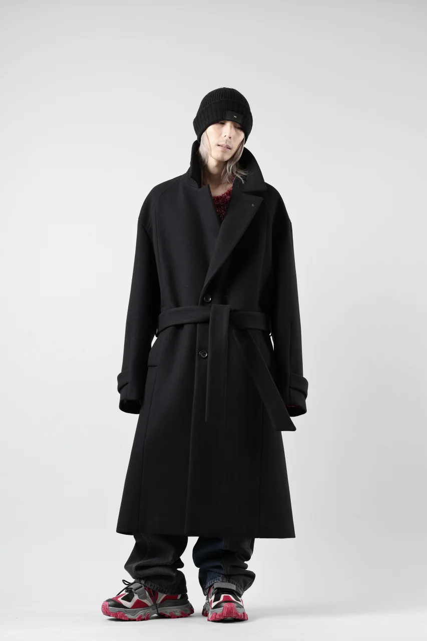 Juun.J Over Fit Knit Paneled Long Single Coat (BLACK) - Image 61