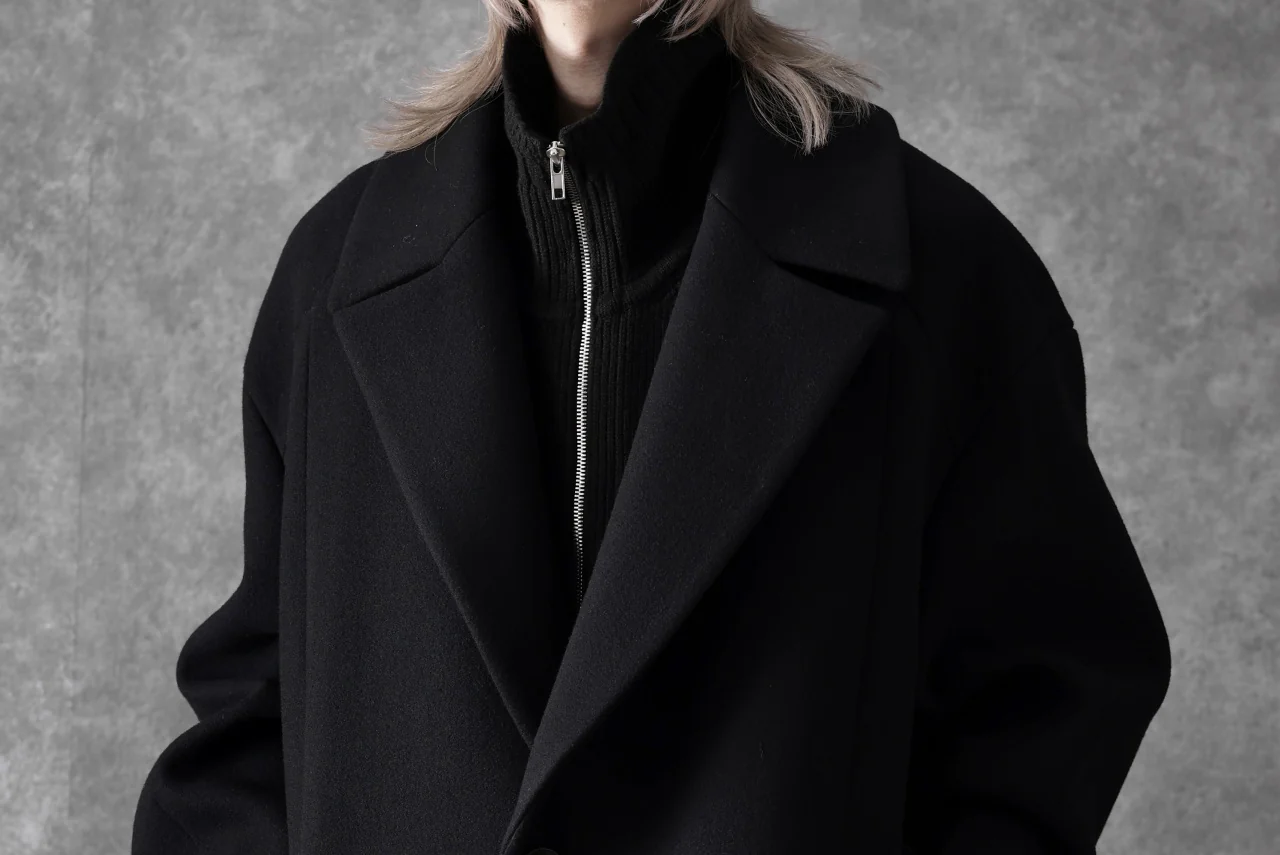 Juun.J Over Fit Knit Paneled Long Single Coat (BLACK) - Image 62