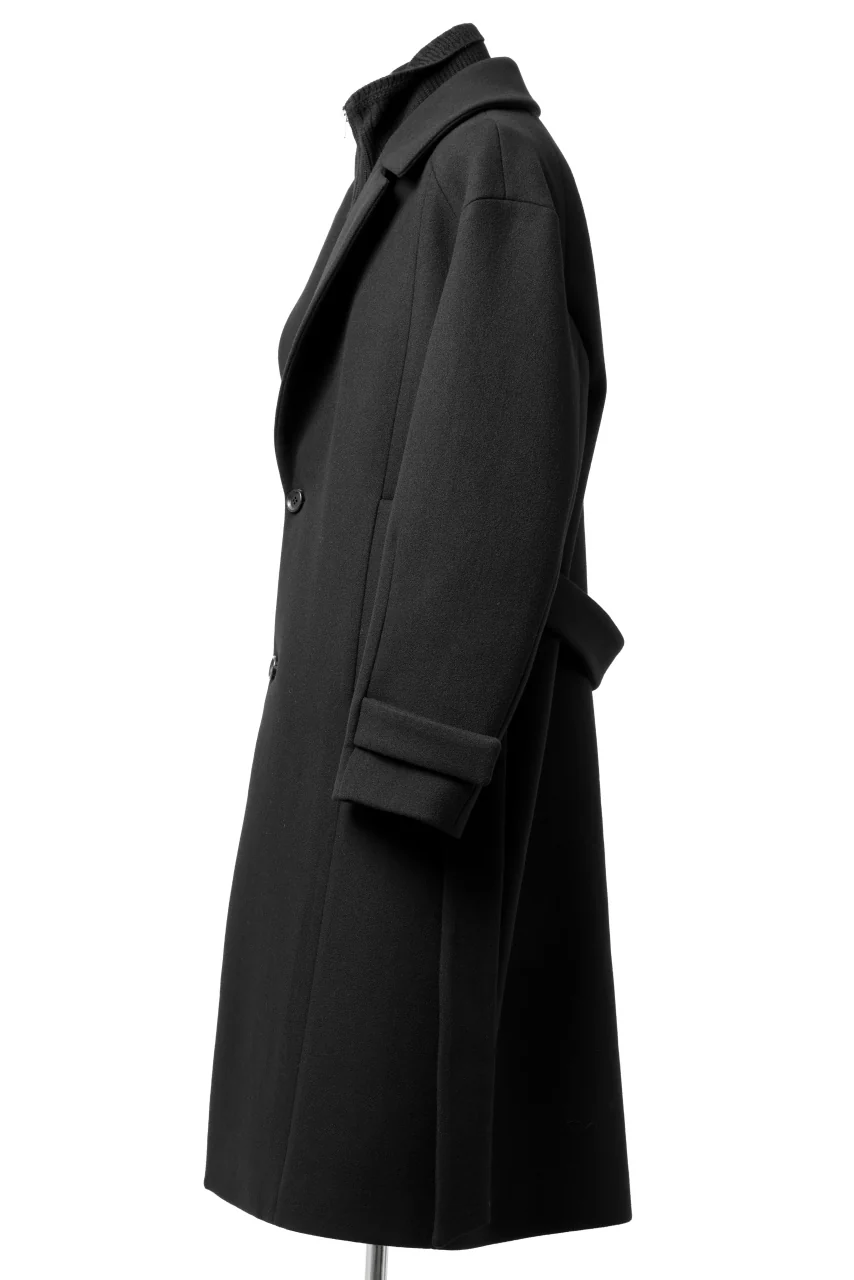 Juun.J Over Fit Knit Paneled Long Single Coat (BLACK) - Image 9