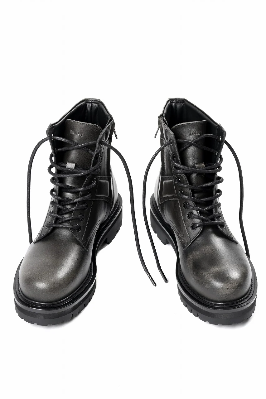 Juun.J Vibram Sole Military Boots (BLACK) - Image 13