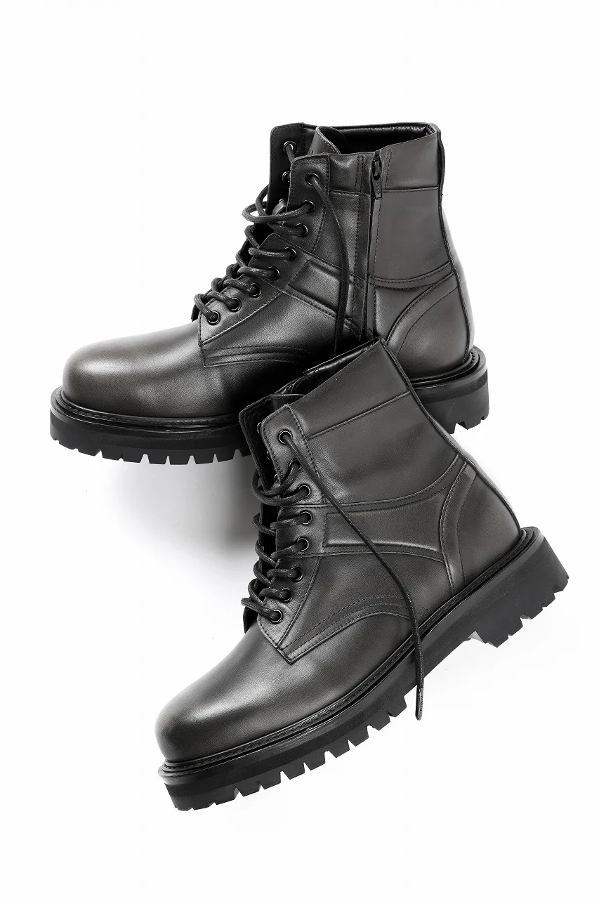 Juun.J Vibram Sole Military Boots (BLACK) - Image 15