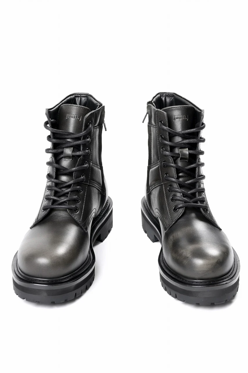 Juun.J Vibram Sole Military Boots (BLACK) - Image 7