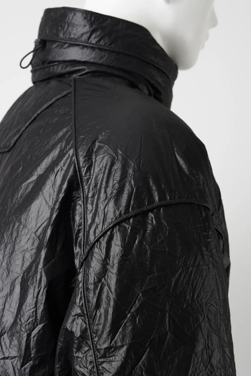 Juun.J Wrinkle Nylon Stand Collar Goose Down Blouson (BLACK) - Image 7