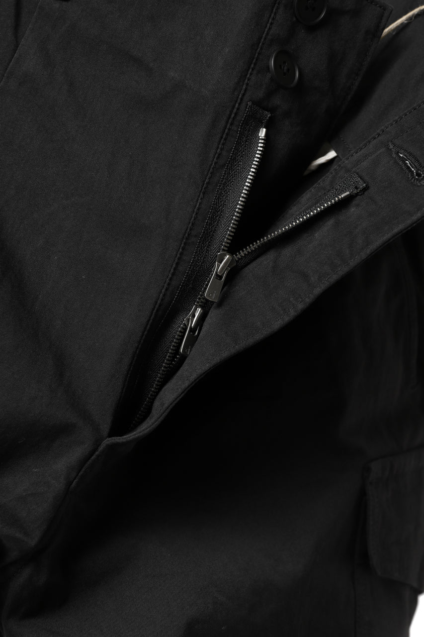 KLASICA 1960 (C-Twill) CARGO POCKET TROUSERS / HIGH DENSITY MATT TWILL (BLACK) - Image 12