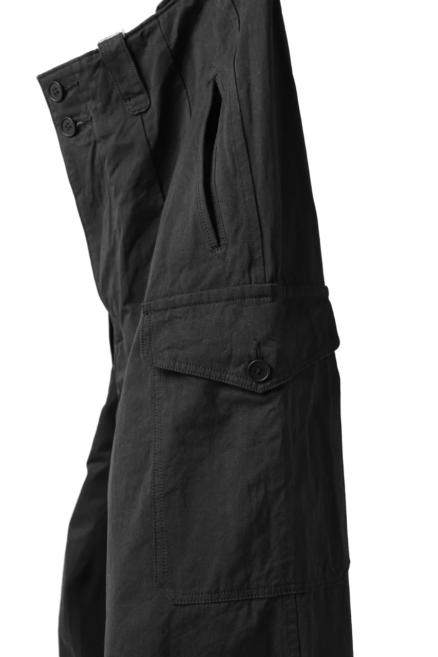 KLASICA 1960 (C-Twill) CARGO POCKET TROUSERS / HIGH DENSITY MATT TWILL (BLACK) - Image 13