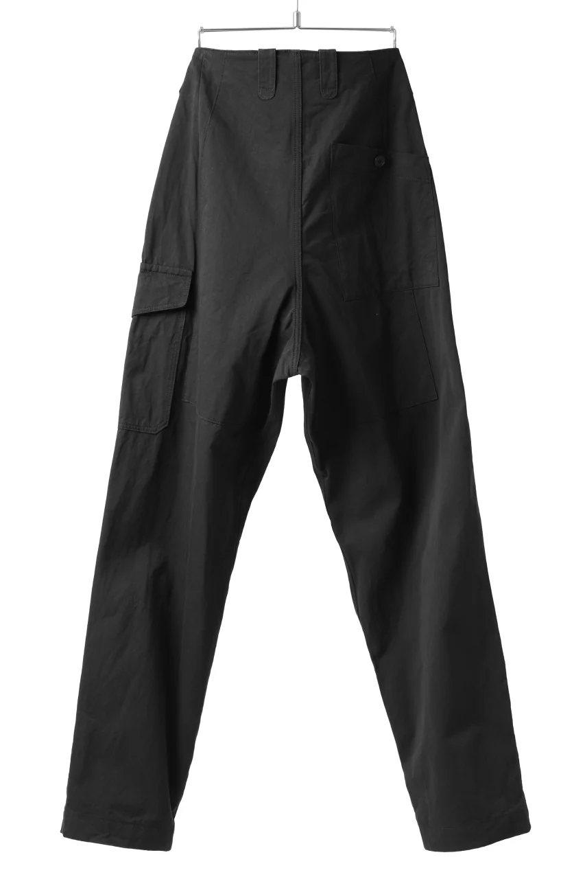 KLASICA 1960 (C-Twill) CARGO POCKET TROUSERS / HIGH DENSITY MATT TWILL (BLACK) - Image 3