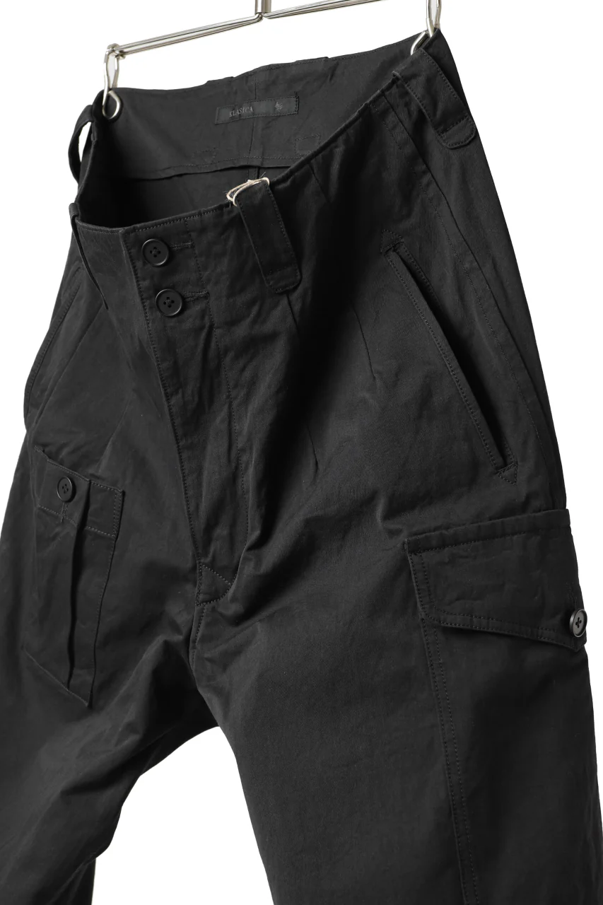KLASICA 1960 (C-Twill) CARGO POCKET TROUSERS / HIGH DENSITY MATT TWILL (BLACK) - Image 8