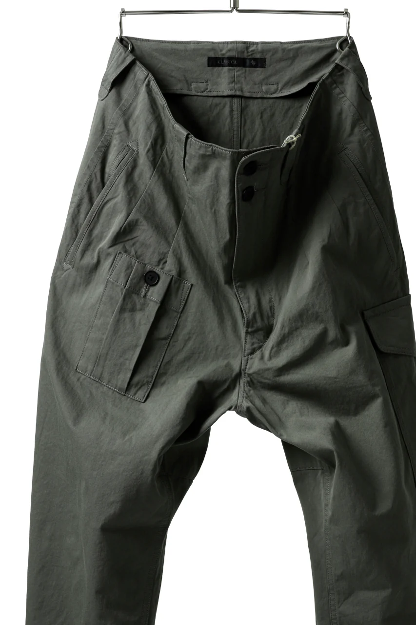 KLASICA 1960 (C-Twill) CARGO POCKET TROUSERS / HIGH DENSITY MATT TWILL (OLIVE) - Image 4
