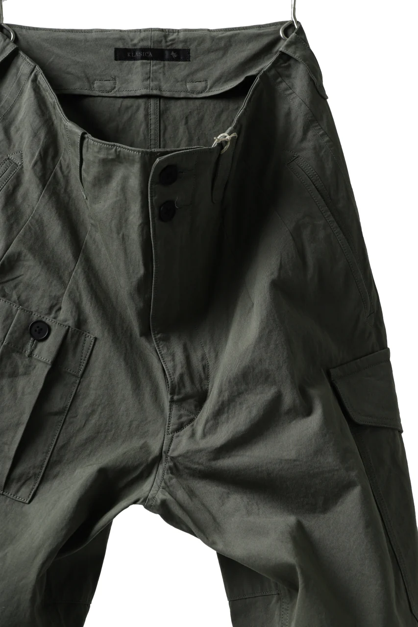KLASICA 1960 (C-Twill) CARGO POCKET TROUSERS / HIGH DENSITY MATT TWILL (OLIVE) - Image 9