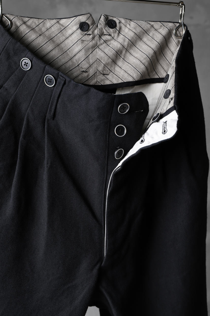 KLASICA 3TUCK TAPERED TROUSERS / RAMIE (CARBON) - Image 7