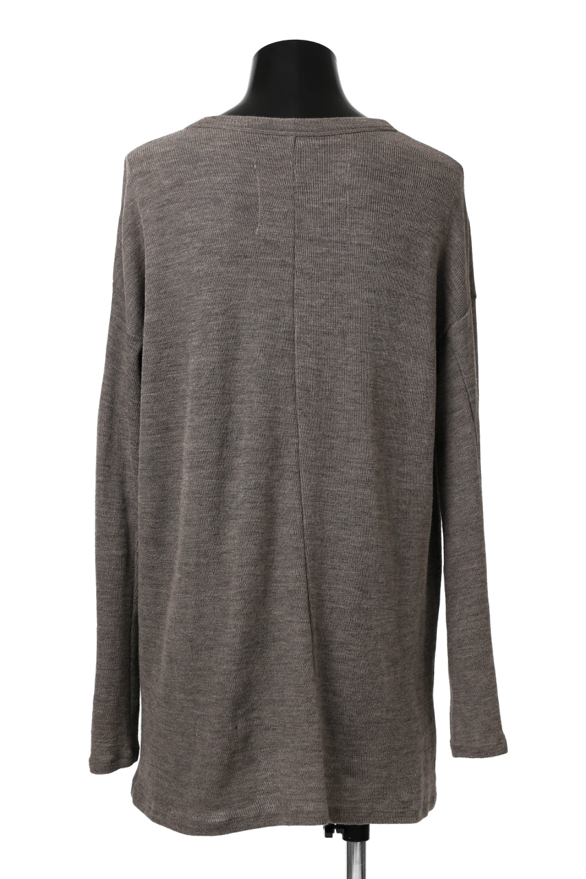 KLASICA ASLEEP CREW NECK KNIT SWEATER / WEANER WOOL RIB (FAWN) - Image 10